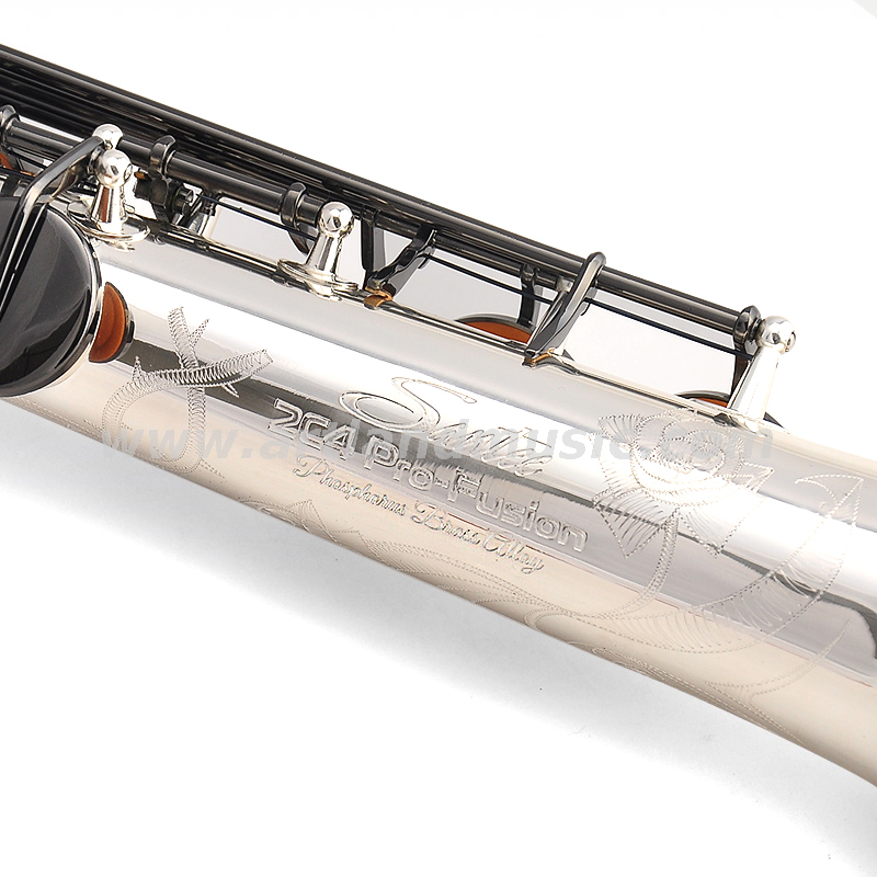 BB Key Plate Saxofon de soprano profesional chapado plateado (ASS6507)