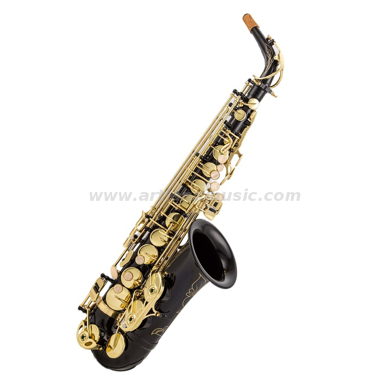 Saxofón Alto Mib Llave Lacada en Oro Cuerpo NEGRO (AAS5505CB)
