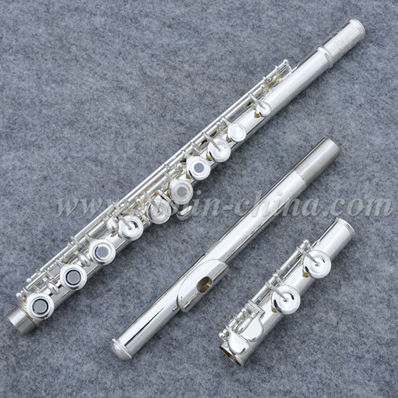 Flauta profesional de cuproníquel importado plateado de 16 agujeros abiertos (AFL6507)