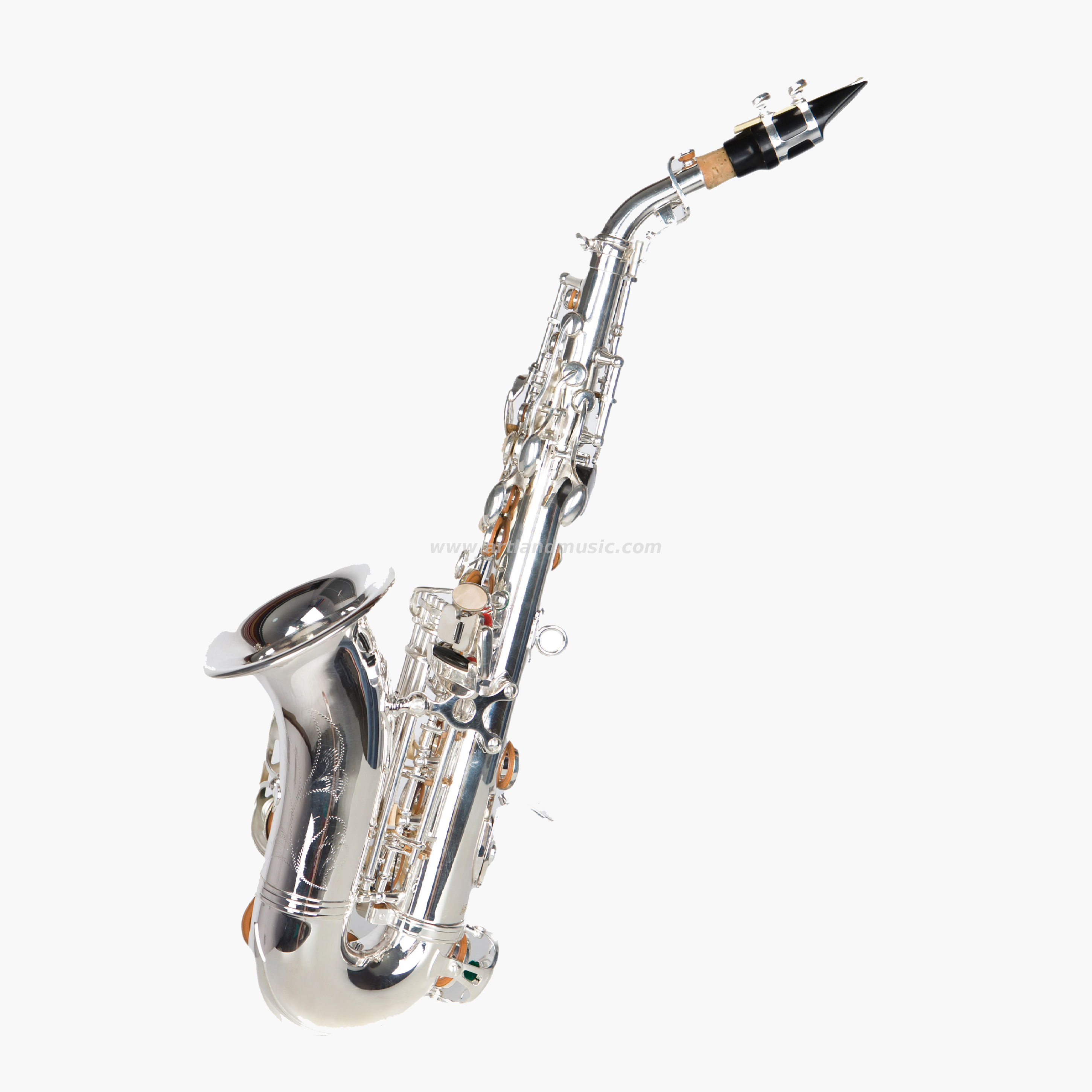 Saxofón Soprano Curvo Plateado ASS3505S