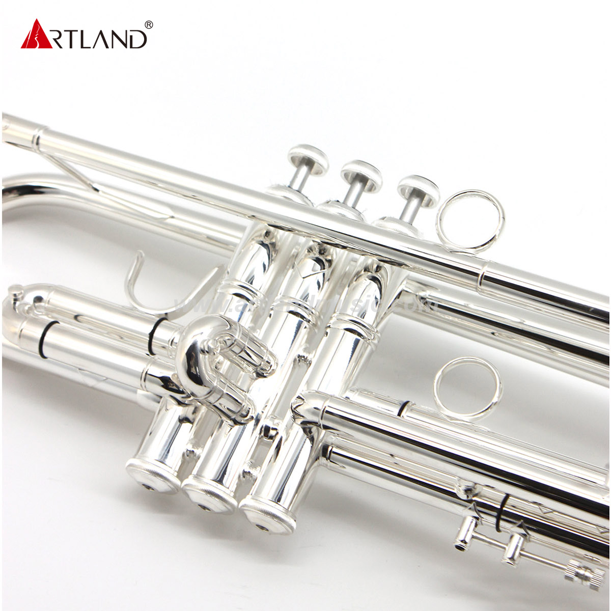Instrumento de latón profesional trompeta plateada con estuche (ATR8335)