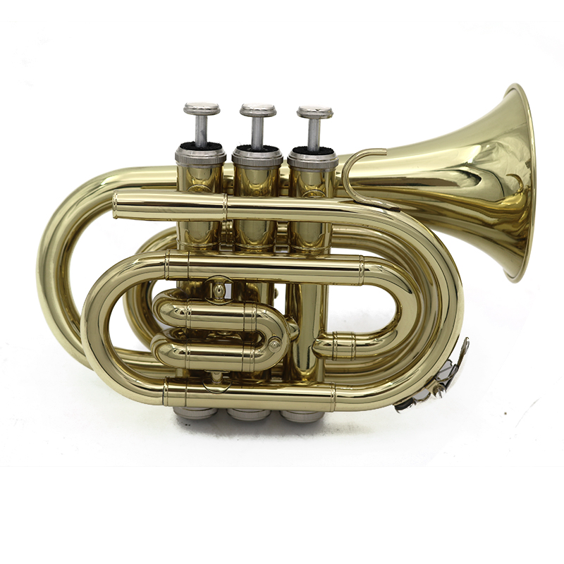 Trompetas de bolsillo Lacado dorado Modelo de entrada Llave de Sib （ATPT-6500）