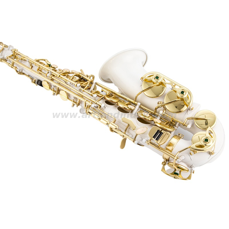Saxofón Alto Mib Llave Lacada Dorada Cuerpo Blanco (AAS5505CW)
