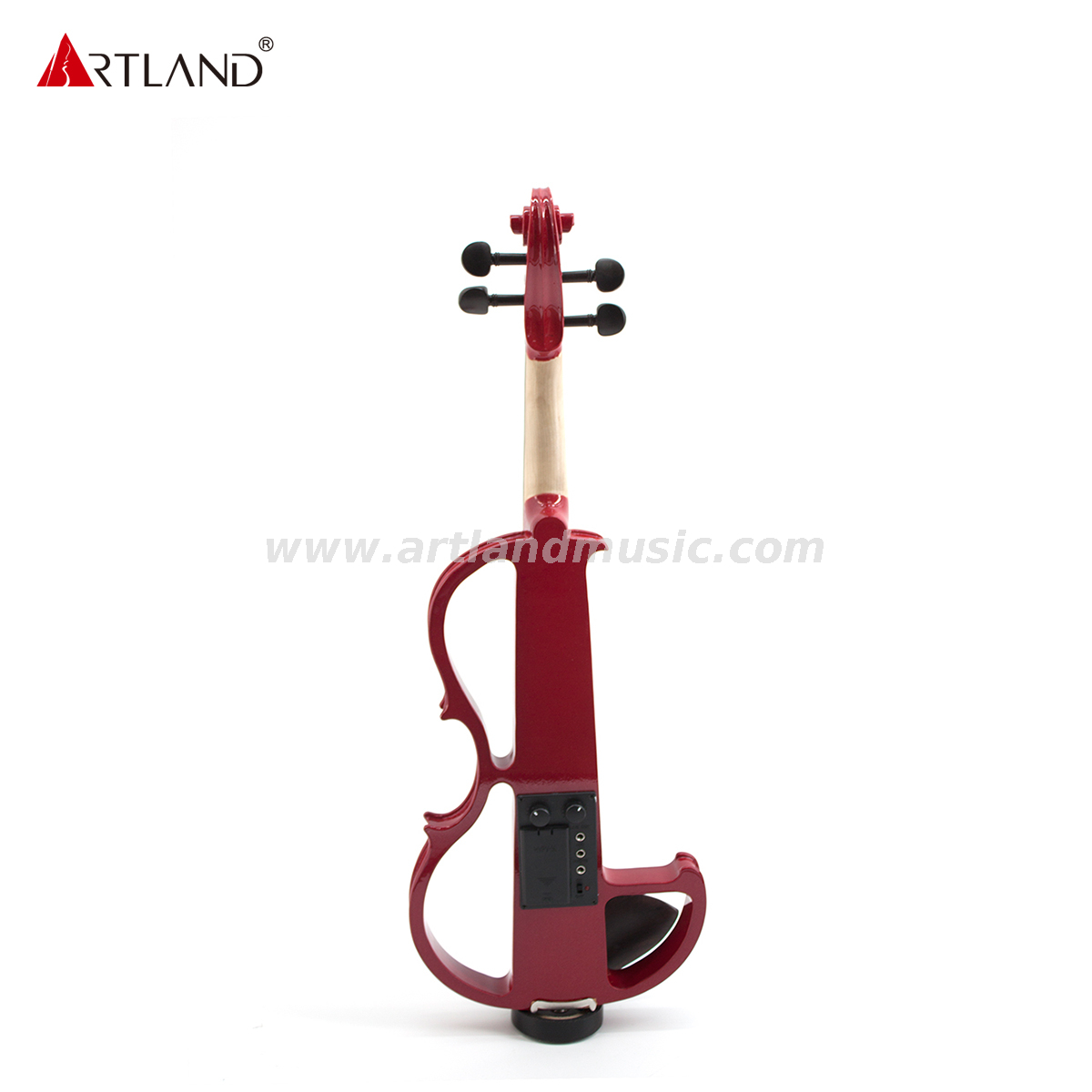  Violín eléctrico de madera roja con arco de color rojo (EV003)