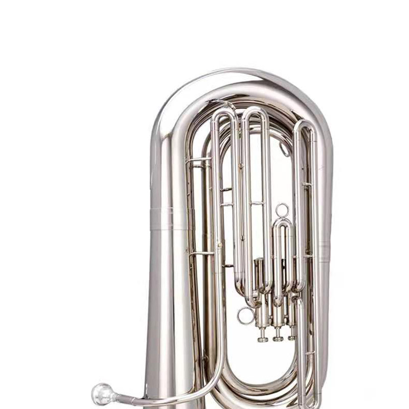 Tuba Llave chapada en níquel de bB con estuche Corredera de afinación de latón （ATTB310）