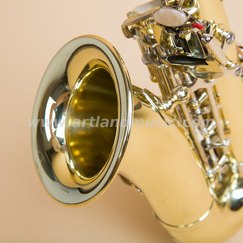 Saxofón soprano de laca dorada con llave de níquel (ass3506gn)
