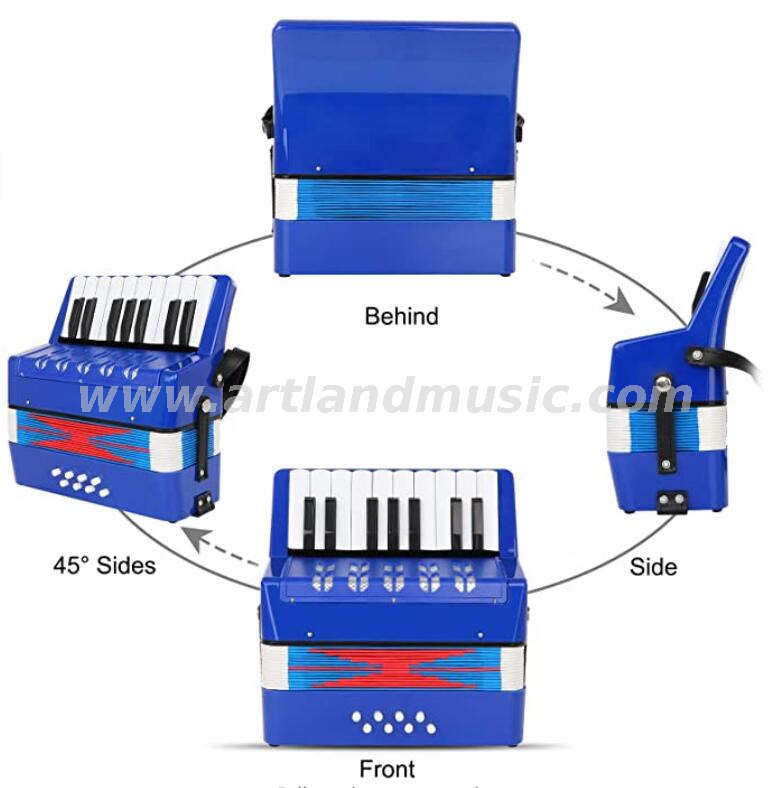Mini acordeón de Piano de juguete pequeño de 17 teclas y 8 bajos, instrumento Musical educativo para niños, regalo con caja de Color