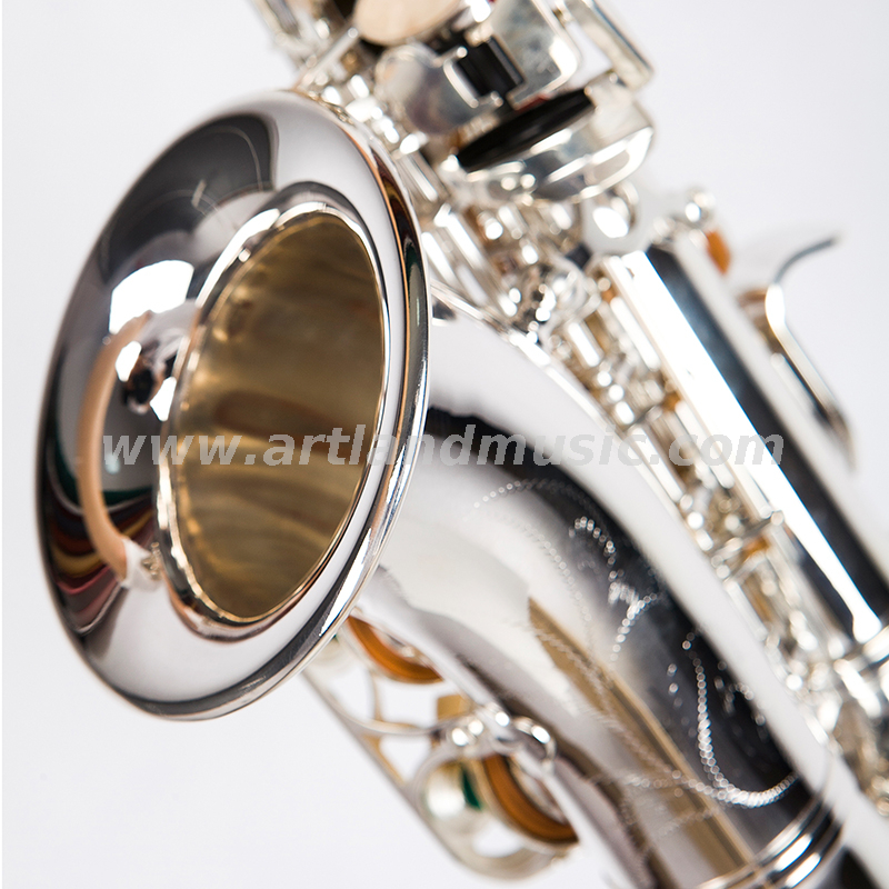 Saxofón Soprano Curvo Plateado ASS3505S