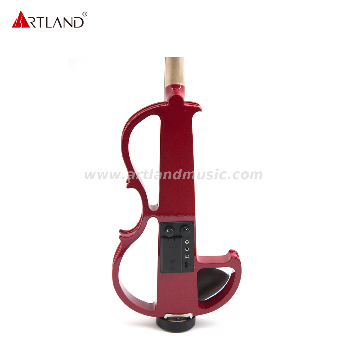  Violín eléctrico de madera roja con arco de color rojo (EV003)