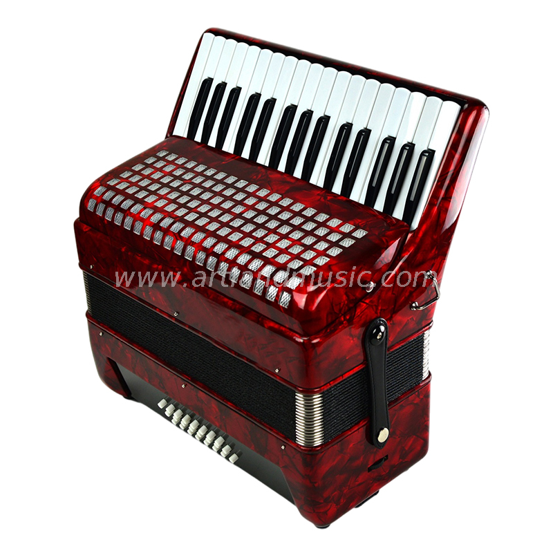 32 teclas, 24 bajos, acordeón de piano, rojo (AT3224)