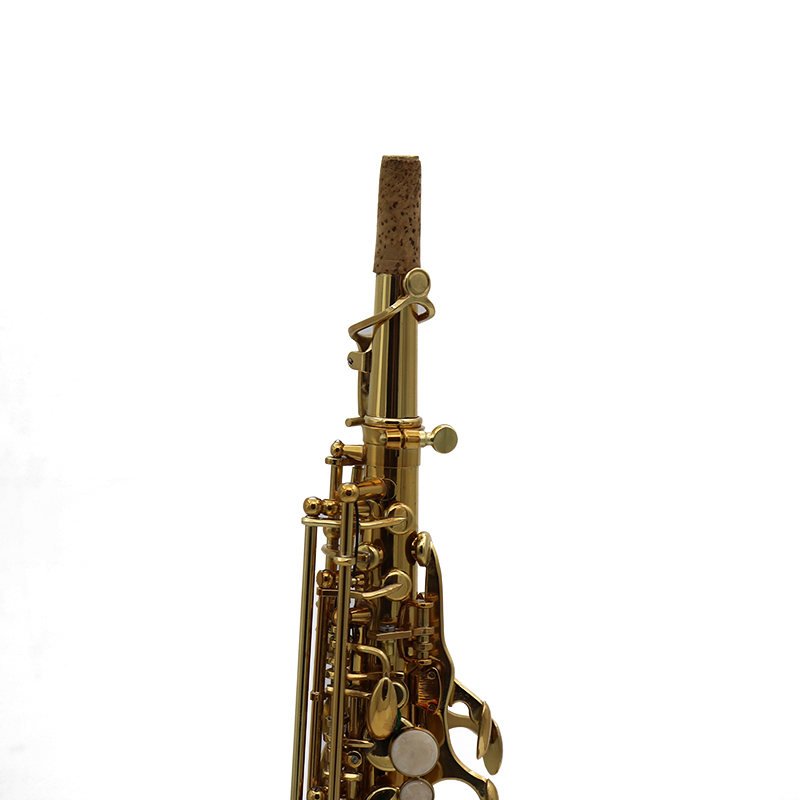 Saxofón soprano Lacado en oro Modelo de entrada Clave de Bb (ASS3505G)